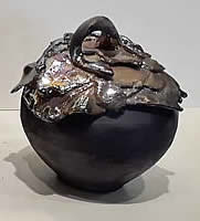Linda Ford raku pottery at Station Gallery