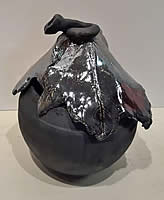 Linda Ford raku pottery at Station Gallery