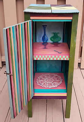 Laura McMillan painted furniture at Station Gallery