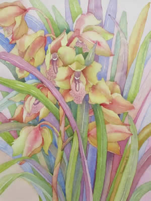 Frances Hart watercolors at Station Gallery