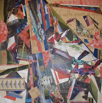 Anne Oldach collage at Station Gallery