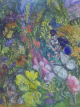 Sylvia Naylor mixed media paintings at Station Gallery