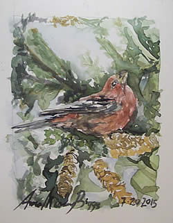 Anna Massey Biggs watercolors at Station Gallery