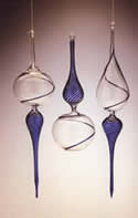 Hand-blown glass ornaments at Station Gallery