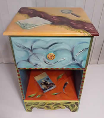 Laura McMillan painted furniture at Station Gallery